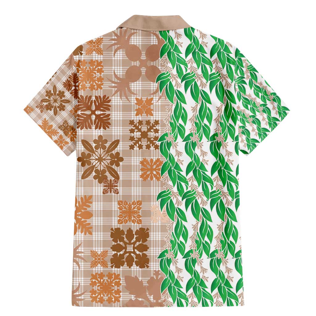 Aloha Hawaii Palaka Tuberose Lei Family Matching Mermaid Dress and Hawaiian Shirt Hawaiian Quilt Seamless Style - Polynesian Pride