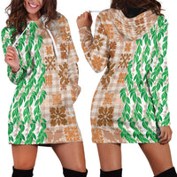 Aloha Hawaii Palaka Tuberose Lei Hoodie Dress Hawaiian Quilt Seamless Style - Polynesian Pride