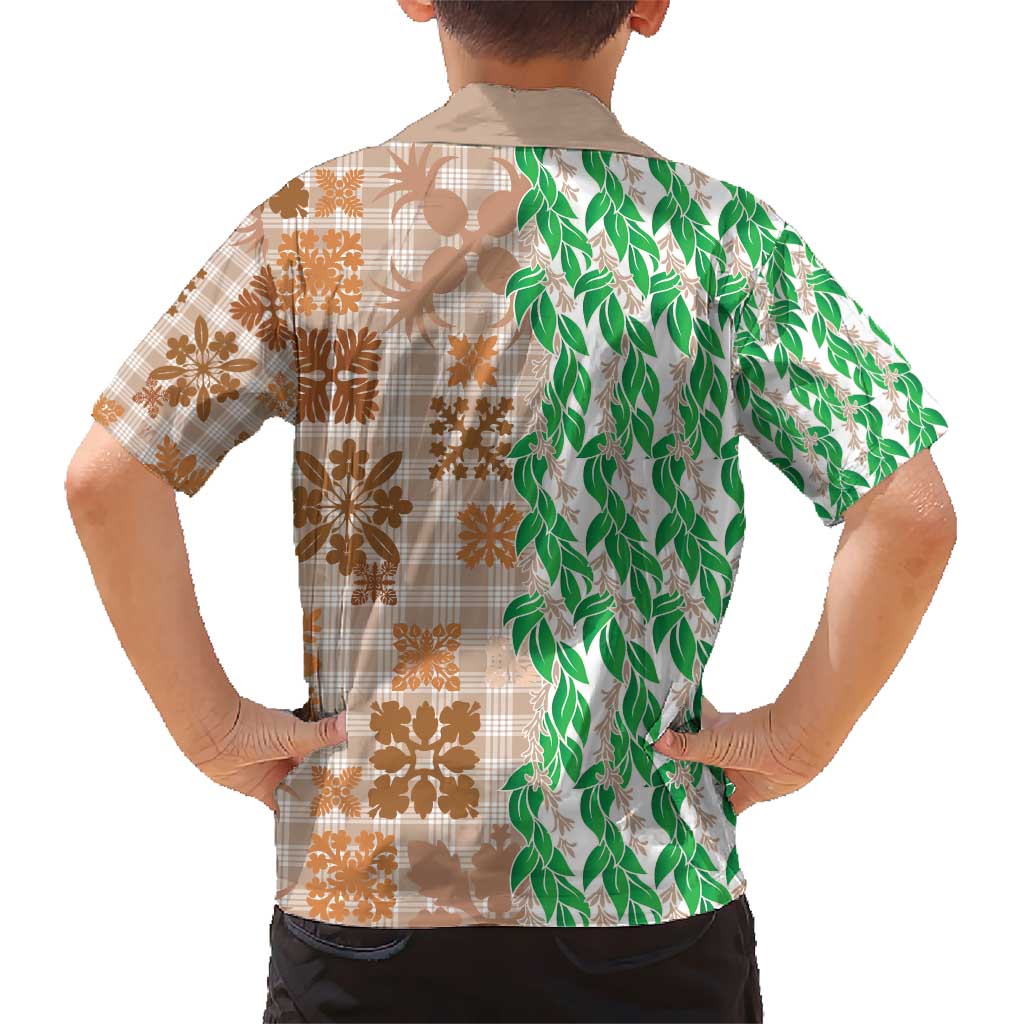 Aloha Hawaii Palaka Tuberose Lei Kid Hawaiian Shirt Hawaiian Quilt Seamless Style - Polynesian Pride
