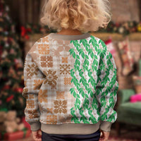 Aloha Hawaii Palaka Tuberose Lei Kid Ugly Christmas Sweater Hawaiian Quilt Seamless Style - Polynesian Pride