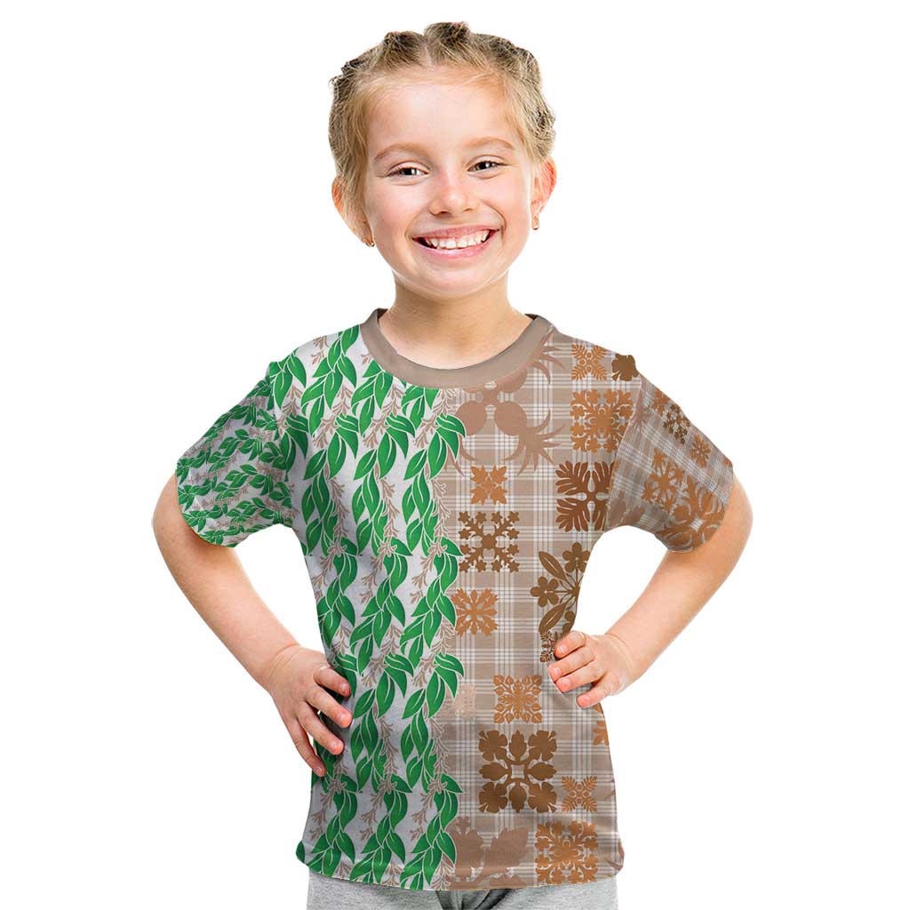 Aloha Hawaii Palaka Tuberose Lei Kid T Shirt Hawaiian Quilt Seamless Style - Polynesian Pride
