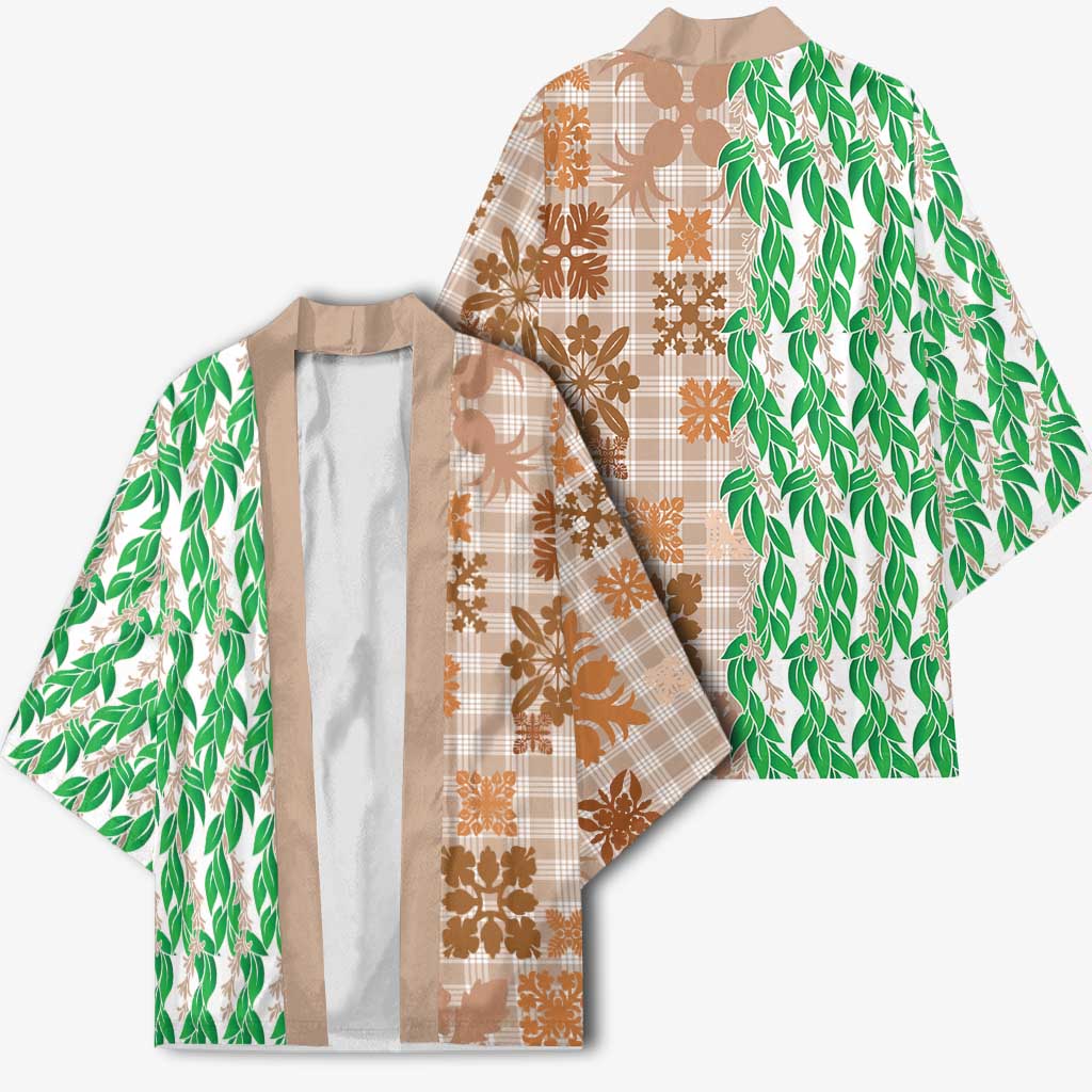 Aloha Hawaii Palaka Tuberose Lei Kimono Hawaiian Quilt Seamless Style - Polynesian Pride