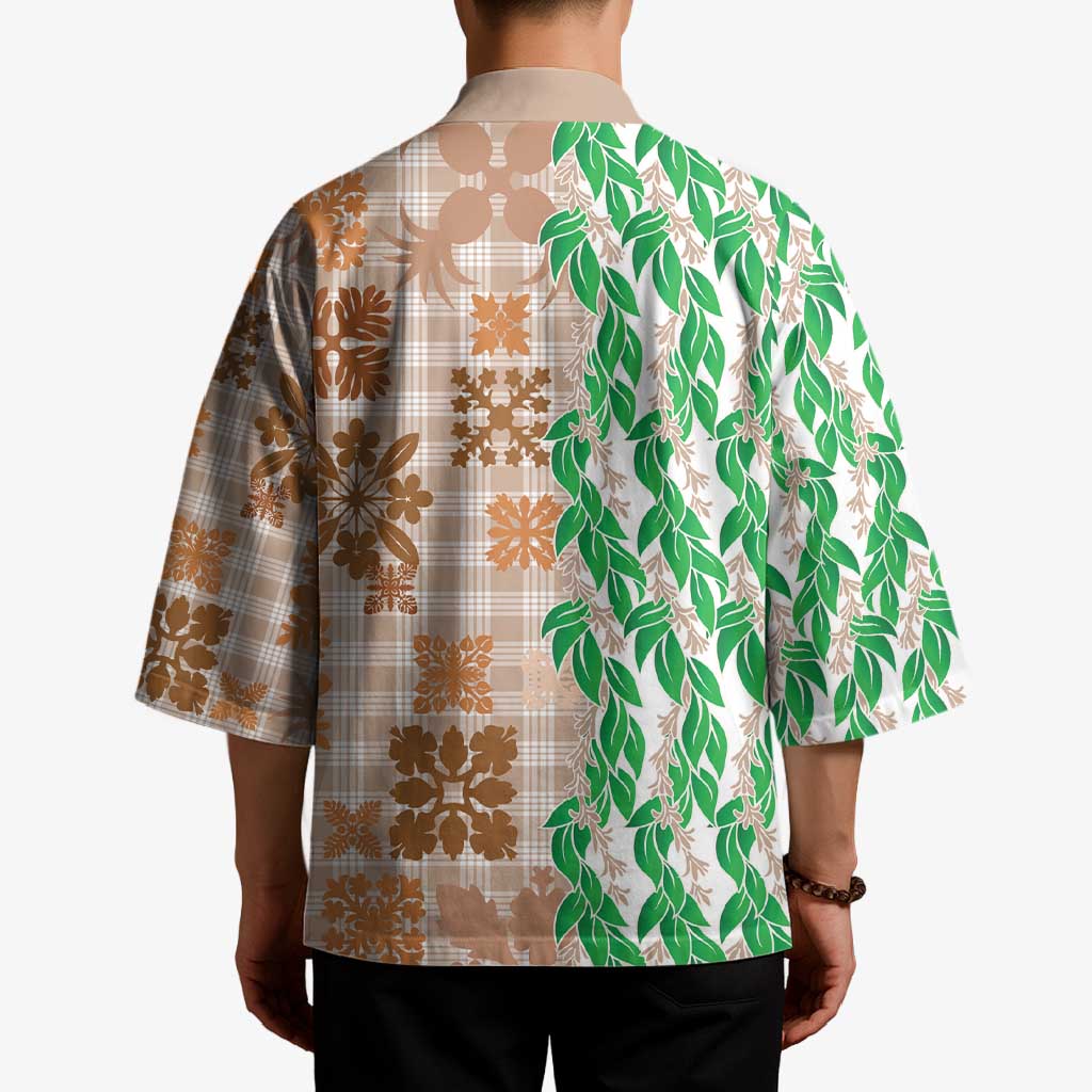 Aloha Hawaii Palaka Tuberose Lei Kimono Hawaiian Quilt Seamless Style - Polynesian Pride