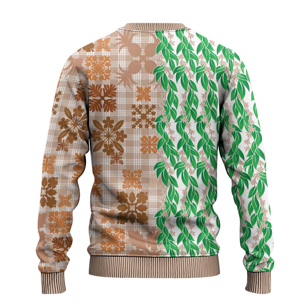 Aloha Hawaii Palaka Tuberose Lei Ugly Christmas Sweater Hawaiian Quilt Seamless Style - Polynesian Pride