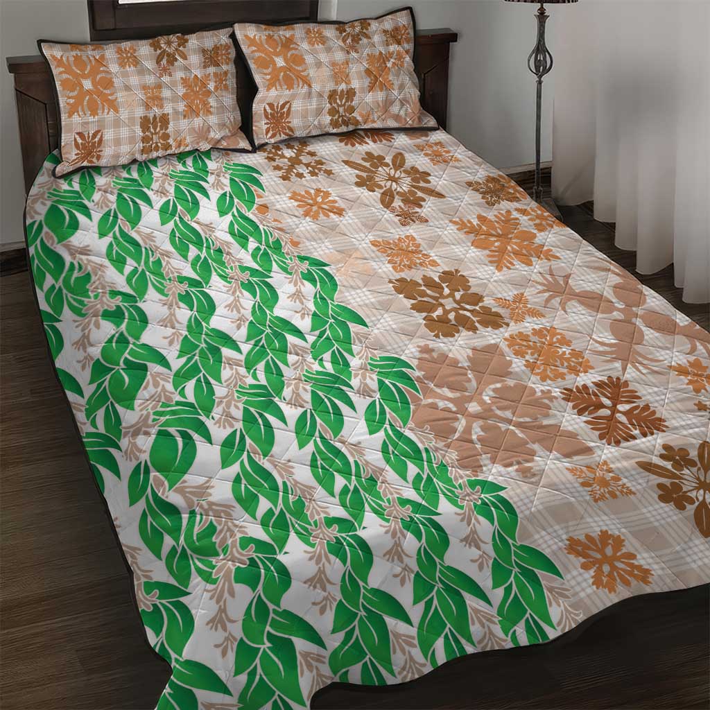 Aloha Hawaii Palaka Tuberose Lei Quilt Bed Set Hawaiian Quilt Seamless Style - Polynesian Pride