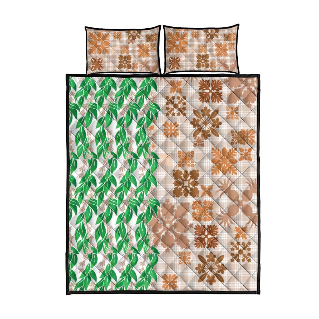 Aloha Hawaii Palaka Tuberose Lei Quilt Bed Set Hawaiian Quilt Seamless Style - Polynesian Pride