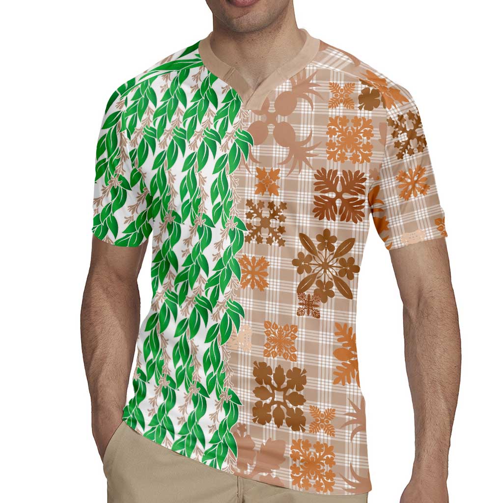 Aloha Hawaii Palaka Tuberose Lei Rugby Jersey Hawaiian Quilt Seamless Style - Polynesian Pride