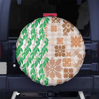Aloha Hawaii Palaka Tuberose Lei Spare Tire Cover Hawaiian Quilt Seamless Style - Polynesian Pride