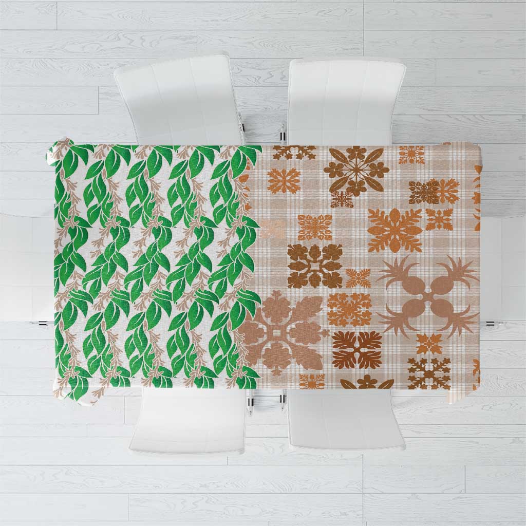 Aloha Hawaii Palaka Tuberose Lei Tablecloth Hawaiian Quilt Seamless Style - Polynesian Pride