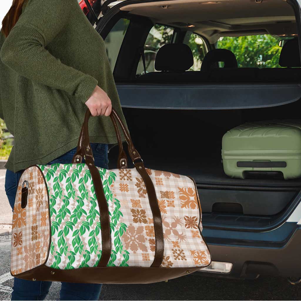 Aloha Hawaii Palaka Tuberose Lei Travel Bag Hawaiian Quilt Seamless Style - Polynesian Pride