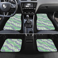 Pastel Green Hawaii Palaka Honohono Pikake Car Mats Hawaiian Orchid Lei Polynesian Pattern - Polynesian Pride