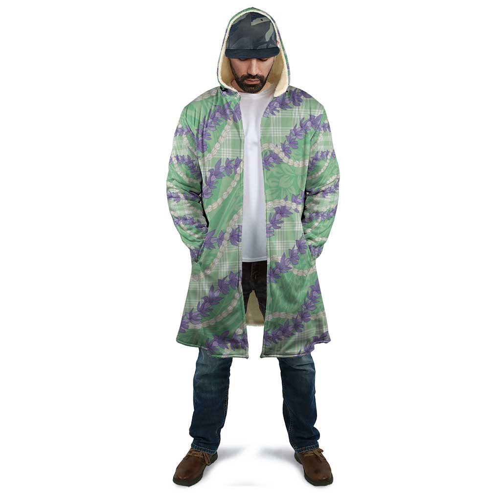 Pastel Green Hawaii Palaka Honohono Pikake Cloak Hawaiian Orchid Lei Polynesian Pattern - Polynesian Pride