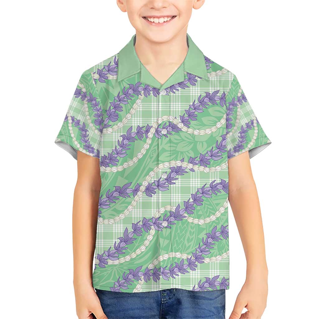 Pastel Green Hawaii Palaka Honohono Pikake Hawaiian Shirt Hawaiian Orchid Lei Polynesian Pattern - Polynesian Pride