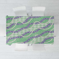 Pastel Green Hawaii Palaka Honohono Pikake Tablecloth Hawaiian Orchid Lei Polynesian Pattern - Polynesian Pride