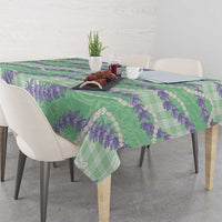 Pastel Green Hawaii Palaka Honohono Pikake Tablecloth Hawaiian Orchid Lei Polynesian Pattern - Polynesian Pride