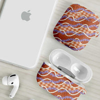 Orange Hawaii Palaka Honohono Pikake AirPods Case Hawaiian Orchid Lei Polynesian Pattern - Polynesian Pride