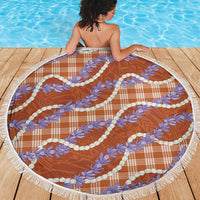 Orange Hawaii Palaka Honohono Pikake Beach Blanket Hawaiian Orchid Lei Polynesian Pattern - Polynesian Pride