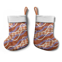 Orange Hawaii Palaka Honohono Pikake Christmas Stocking Hawaiian Orchid Lei Polynesian Pattern - Polynesian Pride