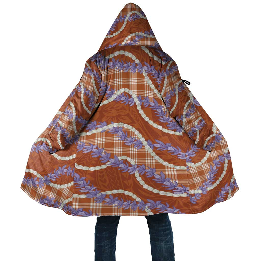 Orange Hawaii Palaka Honohono Pikake Cloak Hawaiian Orchid Lei Polynesian Pattern - Polynesian Pride