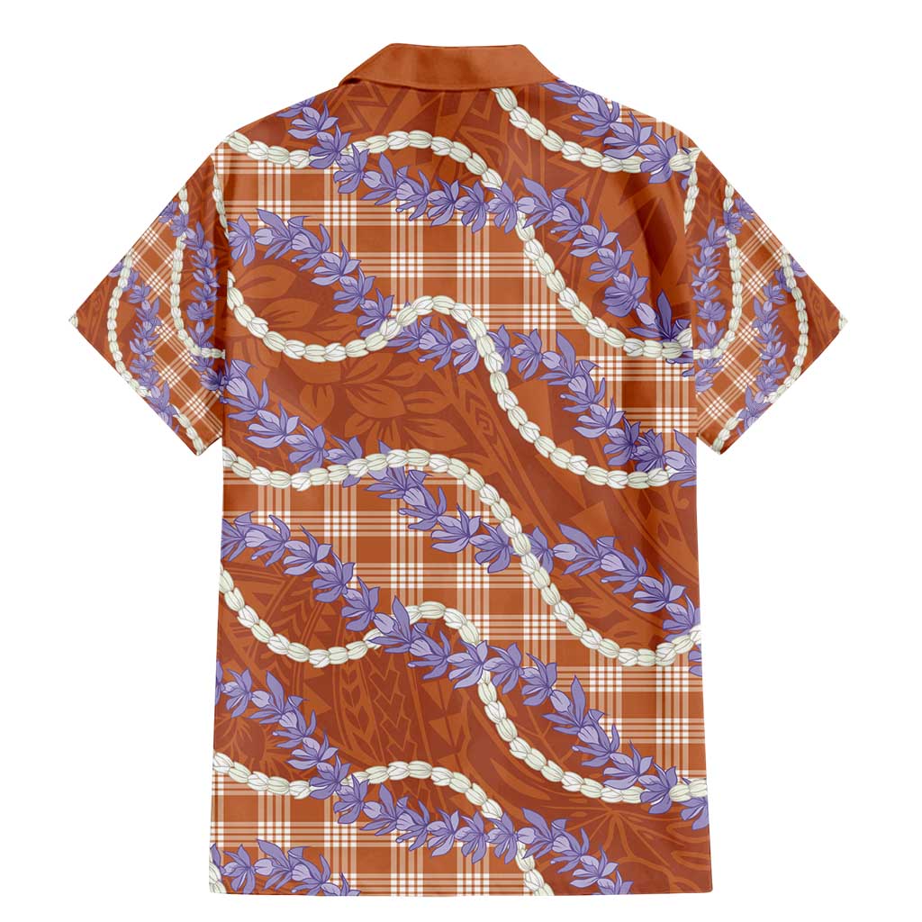 Orange Hawaii Palaka Honohono Pikake Family Matching Mermaid Dress and Hawaiian Shirt Hawaiian Orchid Lei Polynesian Pattern - Polynesian Pride