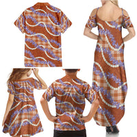 Orange Hawaii Palaka Honohono Pikake Family Matching Summer Maxi Dress and Hawaiian Shirt Hawaiian Orchid Lei Polynesian Pattern - Polynesian Pride