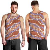 Orange Hawaii Palaka Honohono Pikake Men Tank Top Hawaiian Orchid Lei Polynesian Pattern - Polynesian Pride
