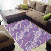 Purple Hawaii Palaka Honohono Pikake Area Rug Hawaiian Orchid Lei Polynesian Pattern - Polynesian Pride