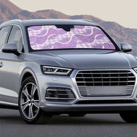 Purple Hawaii Palaka Honohono Pikake Auto Sun Shade Hawaiian Orchid Lei Polynesian Pattern - Polynesian Pride