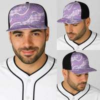 Purple Hawaii Palaka Honohono Pikake Baseball Net Cap Hawaiian Orchid Lei Polynesian Pattern - Polynesian Pride