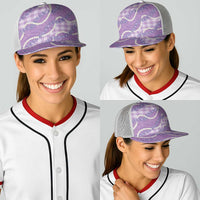 Purple Hawaii Palaka Honohono Pikake Baseball Net Cap Hawaiian Orchid Lei Polynesian Pattern - Polynesian Pride