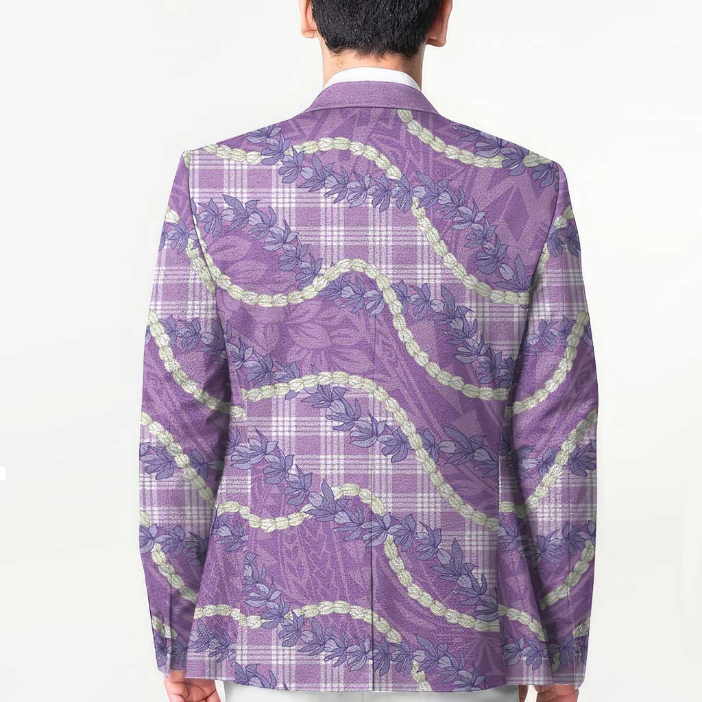 Purple Hawaii Palaka Honohono Pikake Blazer Hawaiian Orchid Lei Polynesian Pattern - Polynesian Pride