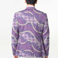 Purple Hawaii Palaka Honohono Pikake Blazer Hawaiian Orchid Lei Polynesian Pattern - Polynesian Pride