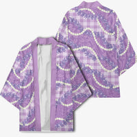 Purple Hawaii Palaka Honohono Pikake Kimono Hawaiian Orchid Lei Polynesian Pattern - Polynesian Pride