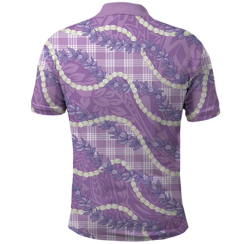 Purple Hawaii Palaka Honohono Pikake Polo Shirt Hawaiian Orchid Lei Polynesian Pattern - Polynesian Pride