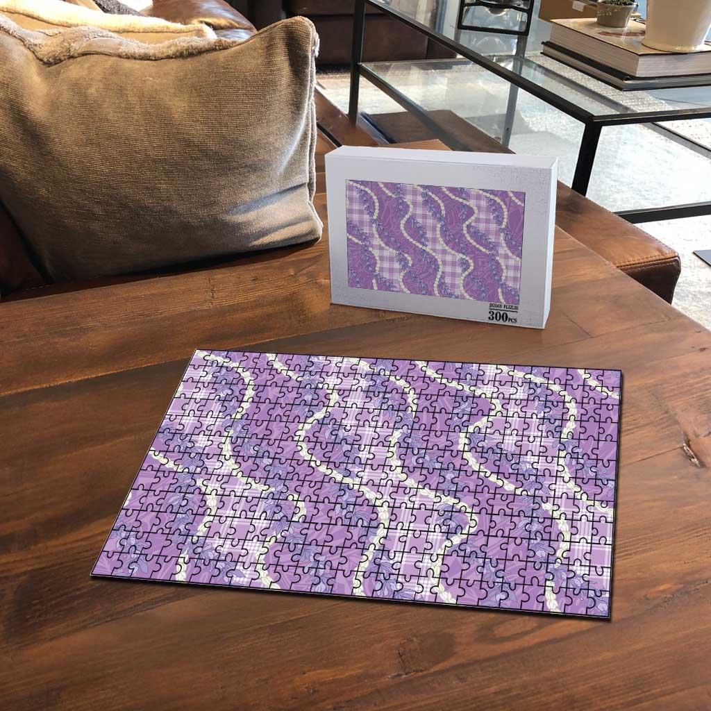 Purple Hawaii Palaka Honohono Pikake Puzzle Hawaiian Orchid Lei Polynesian Pattern - Polynesian Pride