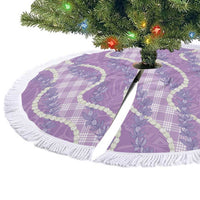 Purple Hawaii Palaka Honohono Pikake Tree Skirt Hawaiian Orchid Lei Polynesian Pattern - Polynesian Pride