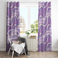 Purple Hawaii Palaka Honohono Pikake Window Curtain Hawaiian Orchid Lei Polynesian Pattern - Polynesian Pride