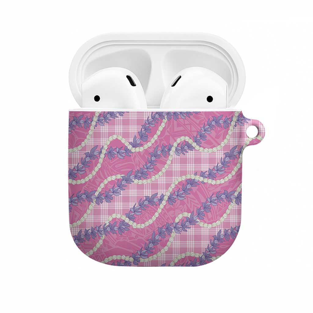 Pink Hawaii Palaka Honohono Pikake AirPods Case Hawaiian Orchid Lei Polynesian Pattern - Polynesian Pride