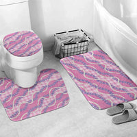 Pink Hawaii Palaka Honohono Pikake Bathroom Set Hawaiian Orchid Lei Polynesian Pattern - Polynesian Pride