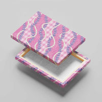 Pink Hawaii Palaka Honohono Pikake Canvas Wall Art Hawaiian Orchid Lei Polynesian Pattern - Polynesian Pride
