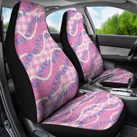 Pink Hawaii Palaka Honohono Pikake Car Seat Cover Hawaiian Orchid Lei Polynesian Pattern - Polynesian Pride