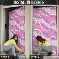 Pink Hawaii Palaka Honohono Pikake Door Cover Hawaiian Orchid Lei Polynesian Pattern - Polynesian Pride