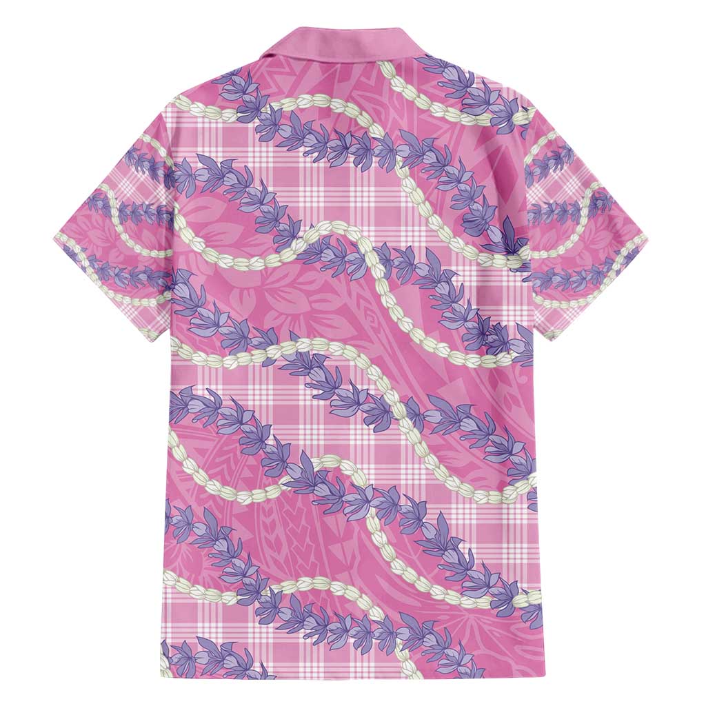 Pink Hawaii Palaka Honohono Pikake Family Matching Puletasi and Hawaiian Shirt Hawaiian Orchid Lei Polynesian Pattern - Polynesian Pride