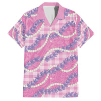 Pink Hawaii Palaka Honohono Pikake Hawaiian Shirt Hawaiian Orchid Lei Polynesian Pattern - Polynesian Pride
