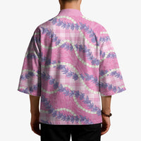 Pink Hawaii Palaka Honohono Pikake Kimono Hawaiian Orchid Lei Polynesian Pattern - Polynesian Pride