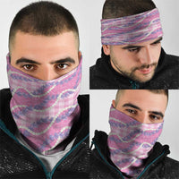 Pink Hawaii Palaka Honohono Pikake Neck Gaiter Hawaiian Orchid Lei Polynesian Pattern - Polynesian Pride
