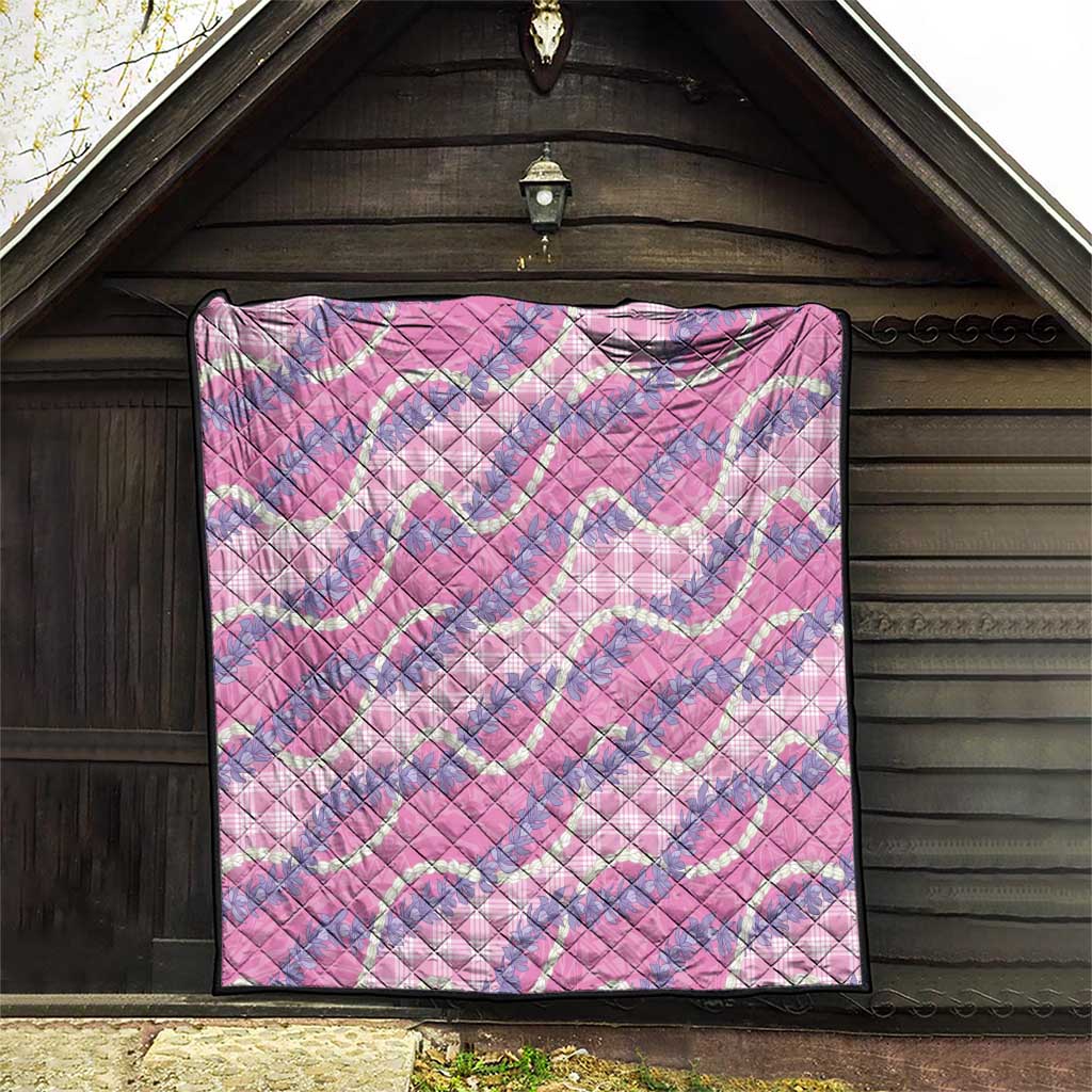 Pink Hawaii Palaka Honohono Pikake Quilt Hawaiian Orchid Lei Polynesian Pattern - Polynesian Pride