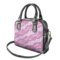 Pink Hawaii Palaka Honohono Pikake Shoulder Handbag Hawaiian Orchid Lei Polynesian Pattern - Polynesian Pride