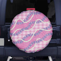 Pink Hawaii Palaka Honohono Pikake Spare Tire Cover Hawaiian Orchid Lei Polynesian Pattern - Polynesian Pride