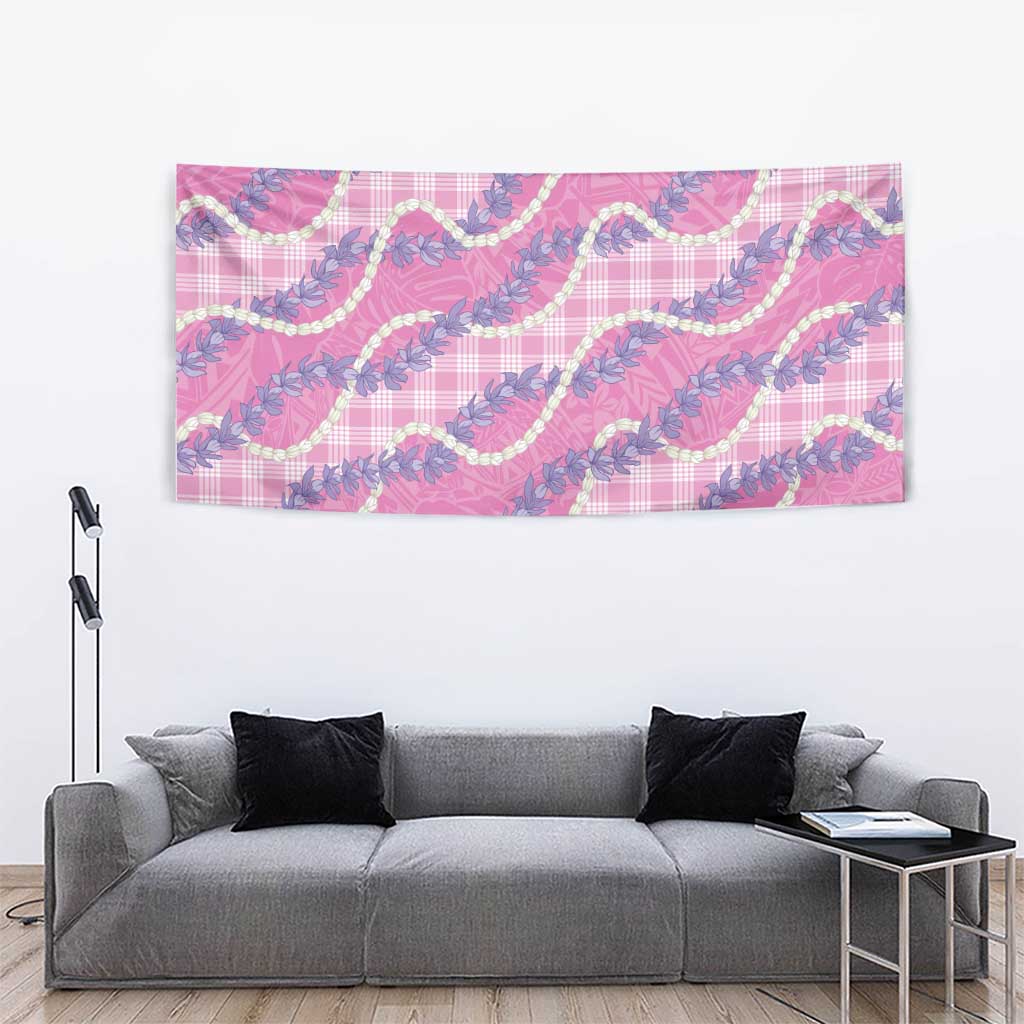Pink Hawaii Palaka Honohono Pikake Tapestry Hawaiian Orchid Lei Polynesian Pattern - Polynesian Pride